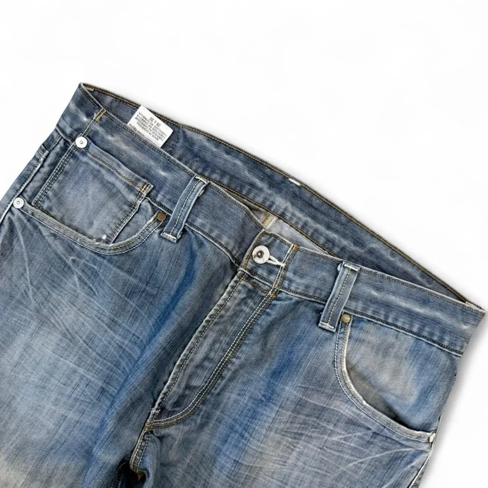 Vintage Levi's 514 Distressed Straight Fit Blue Jeans Men's Size 36x29 Y2K Denim